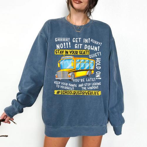 School Bus Driver Life Last Day Of School Teacher Kids Comfort Colors Sweatshirt - teacherstshirts.com AU