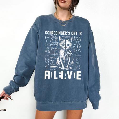 Schrodinger's Cat Dead And Alive Physics Teacher Comfort Colors Sweatshirt - teacherstshirts.com