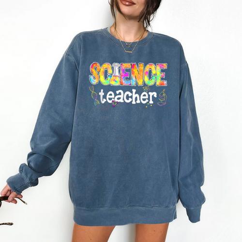 Science Teacher Tie Dye Science Teaching Back To School Comfort Colors Sweatshirt - teacherstshirts.com AU