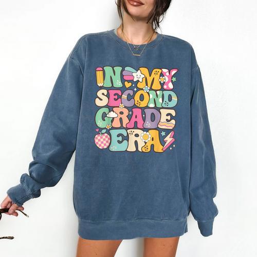 In My Second Grade Era Girl Back To School 2nd Grade Teacher Comfort Colors Sweatshirt - teacherstshirts.com AU