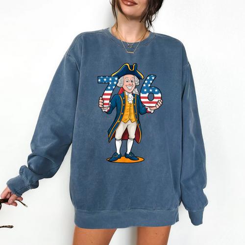 Six Seven 6 7 7 6 George Washington Teacher American Comfort Colors Sweatshirt - teacherstshirts.com DE