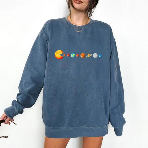 Solar System Teacher Video Games Sun Eating Planets Comfort Colors Sweatshirt - teacherstshirts.com