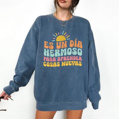Spanish Multilingual Teacher Dual Languages Bilingual Comfort Colors Sweatshirt - teacherstshirts.com DE