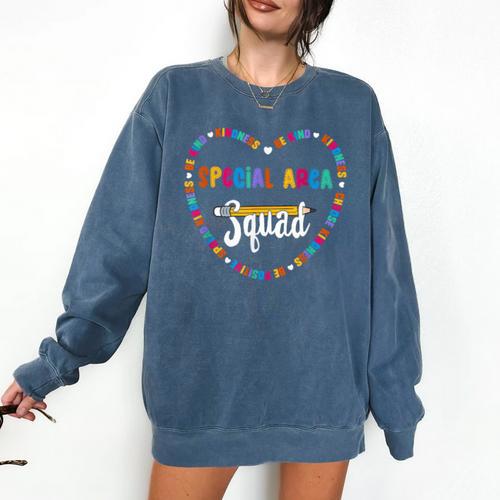 Special Area Squad Team Be Kind School Special Area Teacher Men Women Kids Comfort Colors Sweatshirt - teacherstshirts.com DE