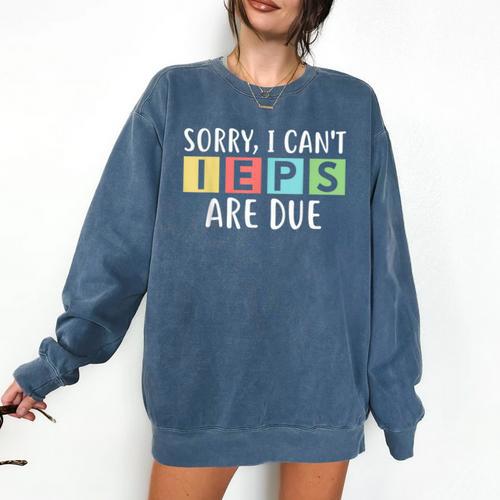 Special Education Teacher SPED Sorry I Can't IEPS Are Due Comfort Colors Sweatshirt - teacherstshirts.com UK