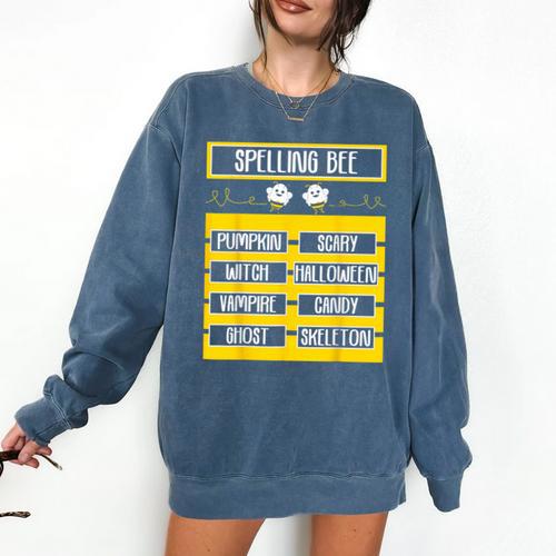 Spelling Bee Halloween Teachers Bee Spelling Competition Comfort Colors Sweatshirt - teacherstshirts.com AU