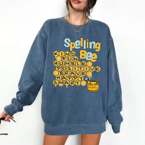 Spelling Bee Kind Positive Kindness Women Teacher Comfort Colors Sweatshirt - teacherstshirts.com AU