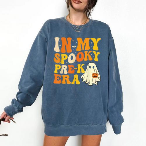 In My Spooky PRE-K Teacher Era Halloween Costume Tee Comfort Colors Sweatshirt - teacherstshirts.com