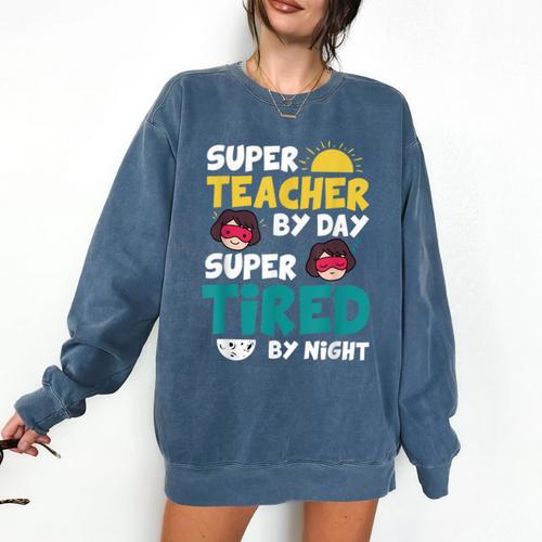 Super Hero Teacher Superheroes Comfort Colors Sweatshirt - teacherstshirts.com AU