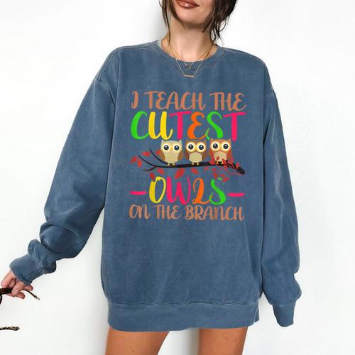 I Teach The Cutest Owls Christmas Or Teachers Day Comfort Colors Sweatshirt - teacherstshirts.com