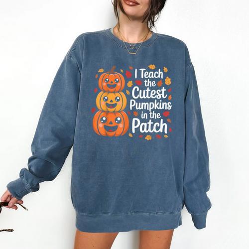 i Teach The Cutest Pumpkins In The Patch Teacher Halloween Comfort Colors Sweatshirt - teacherstshirts.com AU