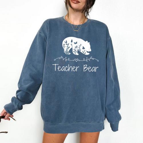 Teacher Bear For Educators Teacher Appreciation Comfort Colors Sweatshirt - teacherstshirts.com AU