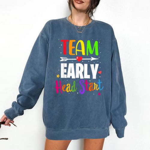 Teacher Early Childhood Education Preschool Head Start Crew Comfort Colors Sweatshirt - teacherstshirts.com