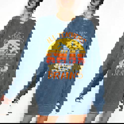 All Teachers Love Brains Shirt Halloween Teachers Comfort Colors Sweatshirt - teacherstshirts.com