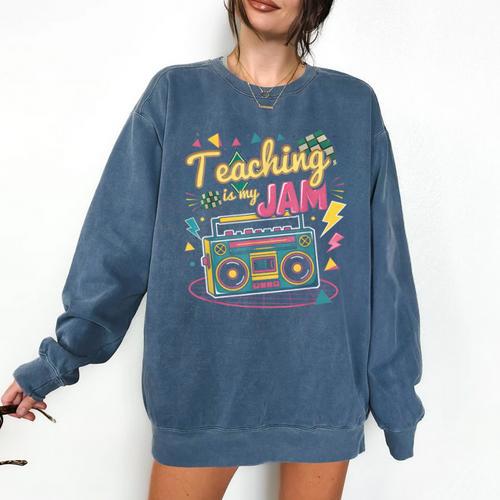 Teaching Is My Jam Groovy Retro Teacher Back To School Comfort Colors Sweatshirt - teacherstshirts.com AU