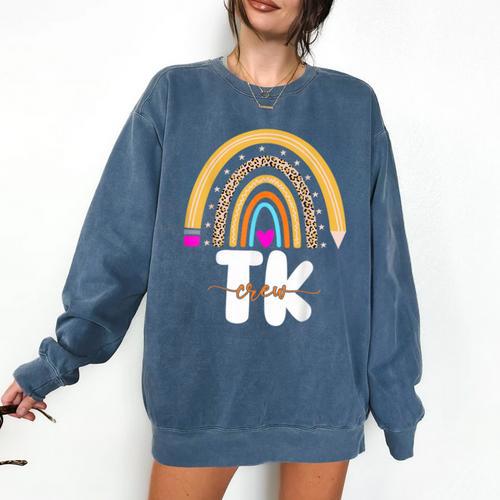 Team TK Transitional Kindergaten TK Crew Squad Teacher Kids Comfort Colors Sweatshirt - teacherstshirts.com AU