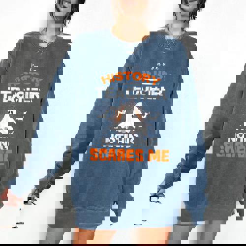 History Teacher School Shirt Halloween Educator Men Women Kids Comfort Colors Sweatshirt - teacherstshirts.com