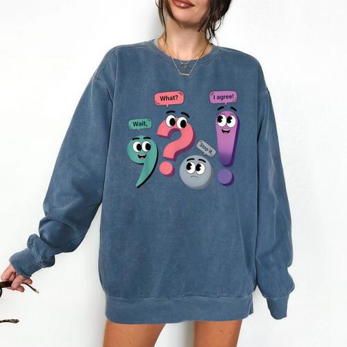 Wait What Stop It I Agree Grammar English Teacher Comfort Colors Sweatshirt - teacherstshirts.com