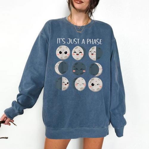 Women Science Teacher Moon Phases Scientist Back To School Comfort Colors Sweatshirt - teacherstshirts.com AU