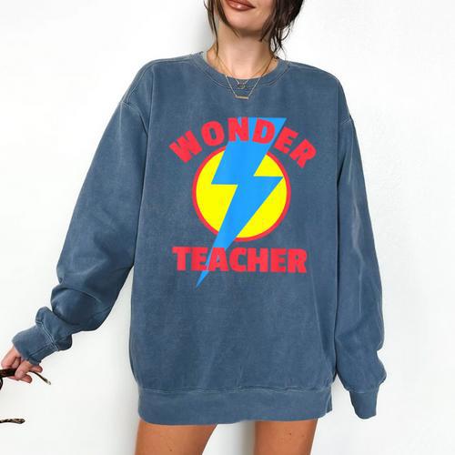 Wonder Teacher Teacher Halloween Tshirt Comfort Colors Sweatshirt - teacherstshirts.com