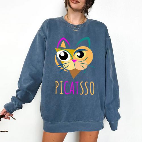 Abstract Cat Art Picatsso Shirt For Art Teachers Comfort Colors Sweatshirt - teacherstshirts.com AU