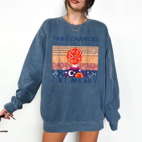 Take Chances Make Mistakes Get Messy Vintage Teacher Life Comfort Colors Sweatshirt - teacherstshirts.com
