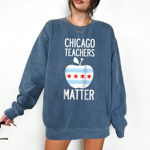 Chicago Teachers Matter Support Union Education Red For Ed Raglan Baseball Tee Comfort Colors Sweatshirt - teacherstshirts.com