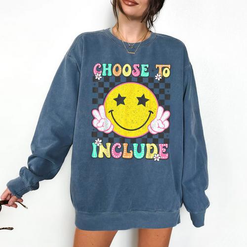 Choose To Include Special Education Teacher Autism Awareness Comfort Colors Sweatshirt - teacherstshirts.com UK