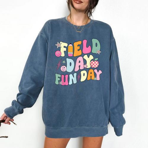 Field Day Fun Day Last Day Of School Teacher Student Comfort Colors Sweatshirt - teacherstshirts.com