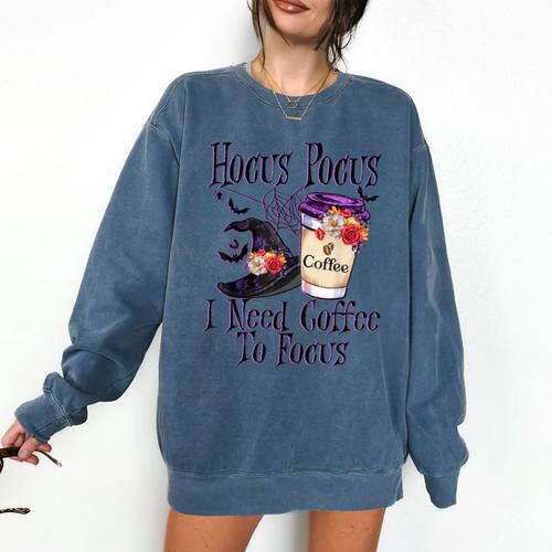 Hocus Pocus I Need Coffee To Focus Halloween Teacher Comfort Colors Sweatshirt - teacherstshirts.com AU