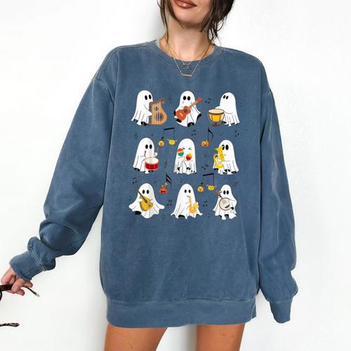 It's A Bootiful Day To Make Music Ghost Teacher Comfort Colors Sweatshirt - teacherstshirts.com CA
