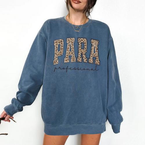 Leopard Paraprofessional Back To School Para Squad Teacher Comfort Colors Sweatshirt - teacherstshirts.com AU
