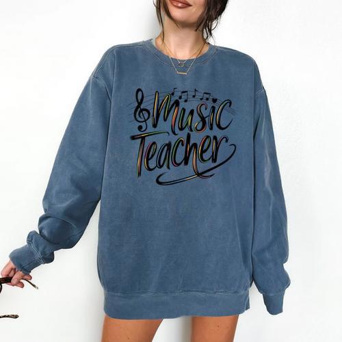 Music Teacher For Women Elementary First Day Of School Comfort Colors Sweatshirt - teacherstshirts.com UK