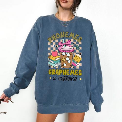 Phonemes Graphemes Caffeine Back To School Reading Teacher Comfort Colors Sweatshirt - teacherstshirts.com