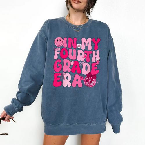 Pink Fourth Grade Era 4th Back To School Grade Teacher Comfort Colors Sweatshirt - teacherstshirts.com DE