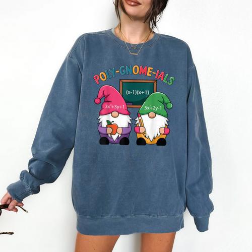 Poly-Gnome-Ials Algebra Teacher Calcul Teacher Comfort Colors Sweatshirt - teacherstshirts.com AU