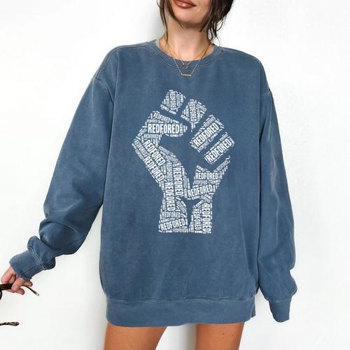 Redfored Shirt Red For Ed Protest Teachers Fist Comfort Colors Sweatshirt - teacherstshirts.com