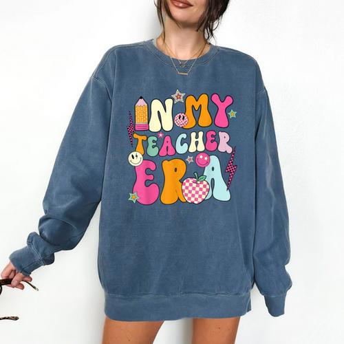 Retro Groovy In My Teaching Era Best Teacher Appreciation Comfort Colors Sweatshirt - teacherstshirts.com CA