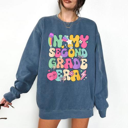 In My Second Grade Era Teachers Women Back To School Girls Comfort Colors Sweatshirt - teacherstshirts.com UK