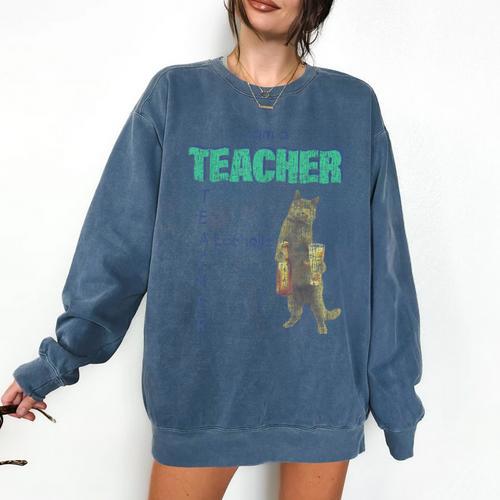 I Am A Teacher Alcoholic Cat Beer Feline Men Women Comfort Colors Sweatshirt - teacherstshirts.com AU