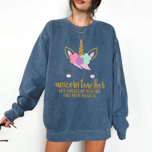 Unicorn Teacher Shirt For Women School Teacher Comfort Colors Sweatshirt - teacherstshirts.com AU