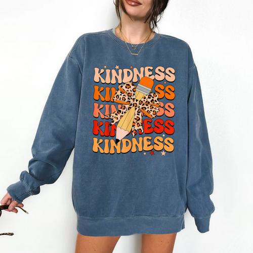 Unity Day Orange Kindness Teacher Bow Anti Bullying Be Kind Comfort Colors Sweatshirt - teacherstshirts.com UK