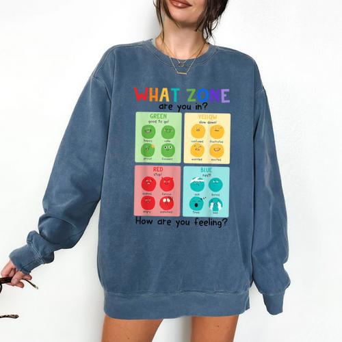 What Zone Are You In How Are You Feeling Teacher Comfort Colors Sweatshirt - teacherstshirts.com AU