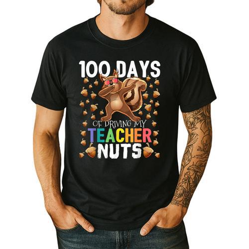 100 Days Of Driving My Teacher Nuts Dabbing Squirrel School Men's Casual T-Shirt - teacherstshirts.com AU