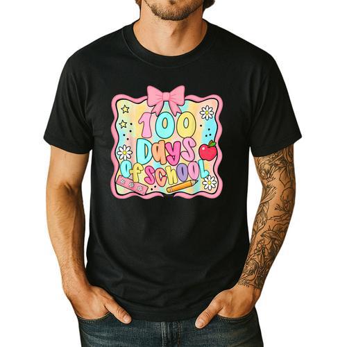 100 Days Of School Preppy 100th Day Of School Teacher Kids Men's Casual T-Shirt - teacherstshirts.com UK