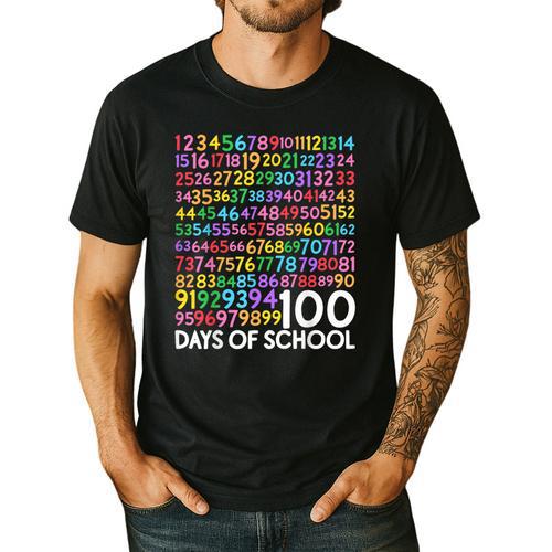 100th Day Of School Teacher Kids 100 Days Math Numbers Men's Casual T-Shirt - teacherstshirts.com AU