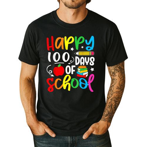 100th Day Of School Teachers Kids Girls Child Happy 100 Days Men's Casual T-Shirt - teacherstshirts.com