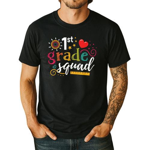 1st First Grade Squad Student Teacher Back To School Men's Casual T-Shirt - teacherstshirts.com CA