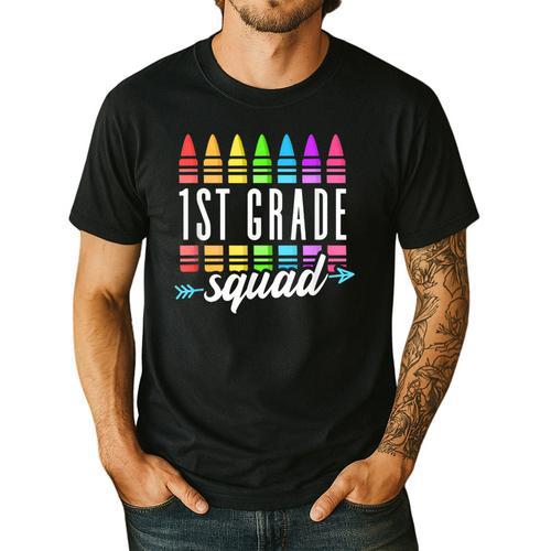 1st Grade Squad Back To School First Grade Teacher Boy Girl Men's Casual T-Shirt - teacherstshirts.com UK