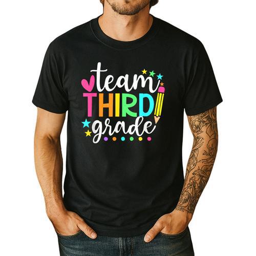 3rd Grade Team Pencil Teacher Student Back To School Girls Men's Casual T-Shirt - teacherstshirts.com